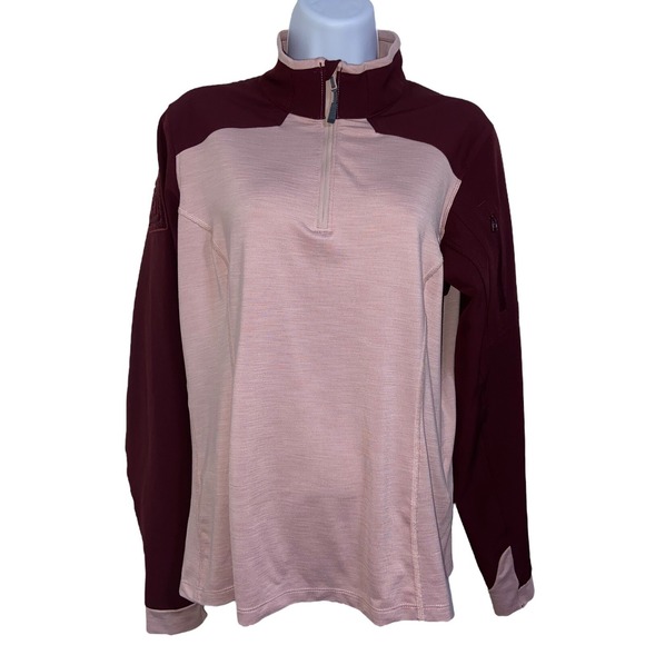 5.11 Tactical Rapid 1/4 Zip Pullover Stretch Performance Athletic Burgundy Large - Picture 1 of 9